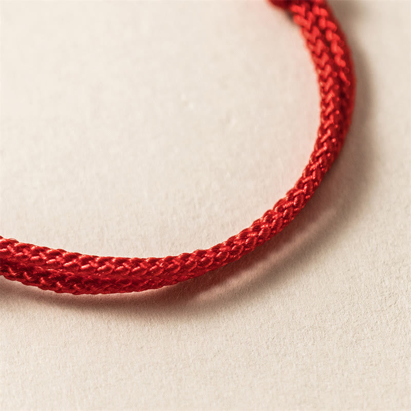 925 Sterling Silver Dragon Luck Red Rope Bracelet
