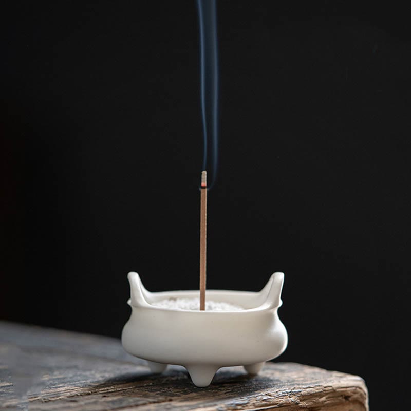 Prosperous Dragon Ceramic Incense Burner with Double Lion Ears