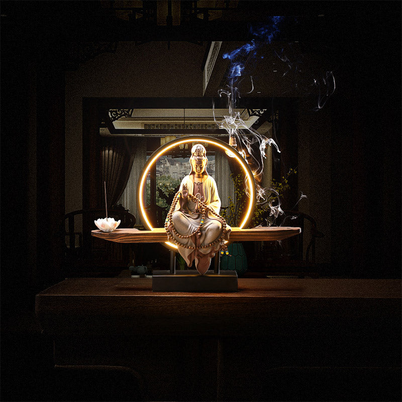 Ceramic Buddha Avalokitesvara Lotus Burners for Meditation