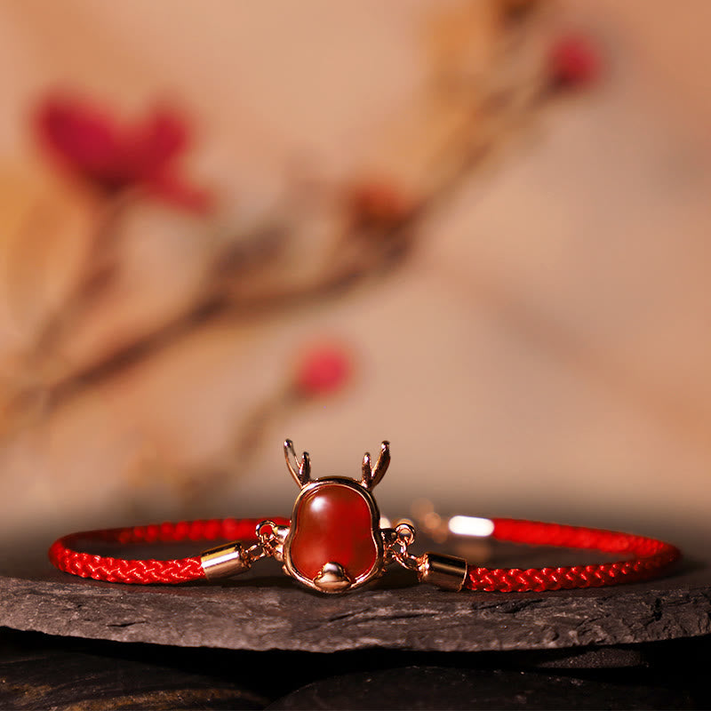 925 Sterling Silver Red Agate Dragon Jewelry for Fortune & Strength
