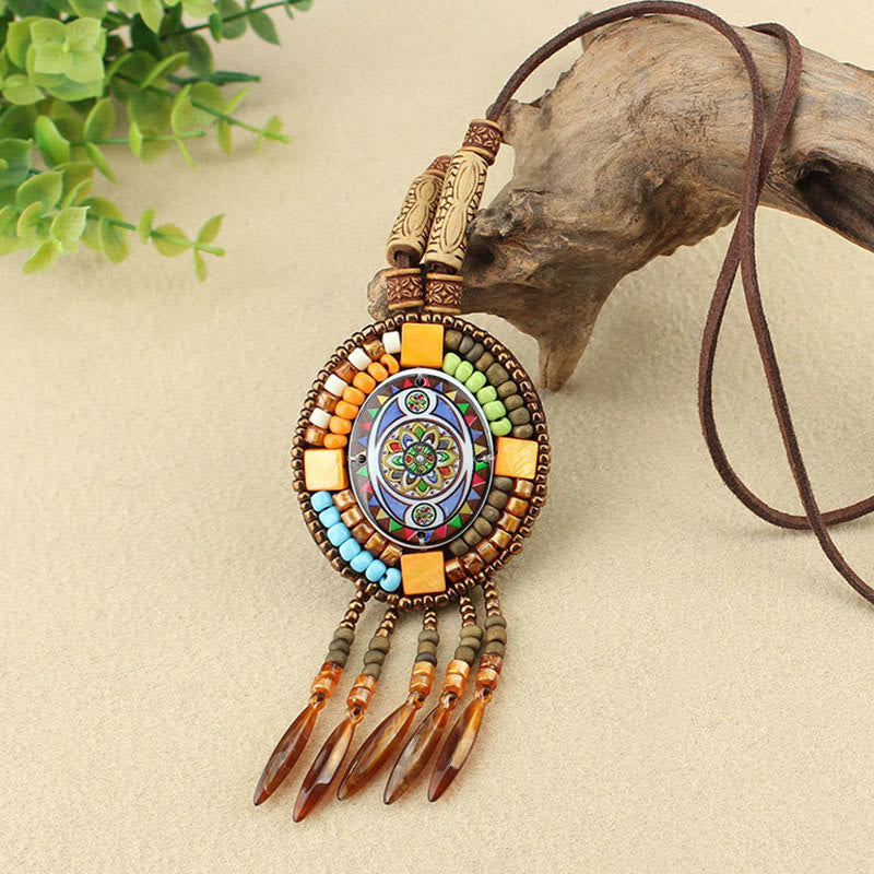 Mandala Pattern Spiritual Necklace for Creativity & Focus