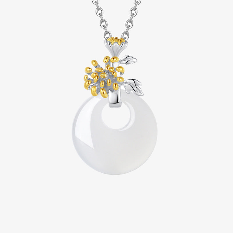 925 Sterling Silver Chalcedony Harmony Pendant Necklace