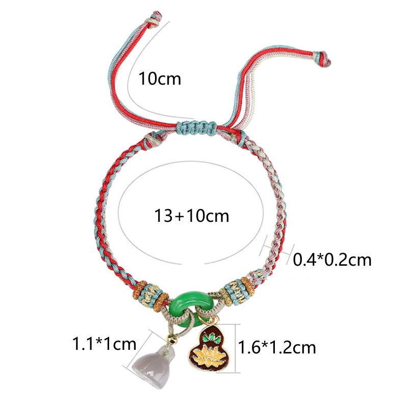 Lotus Chalcedony Jade Harmony Bracelet with Peace Buckle