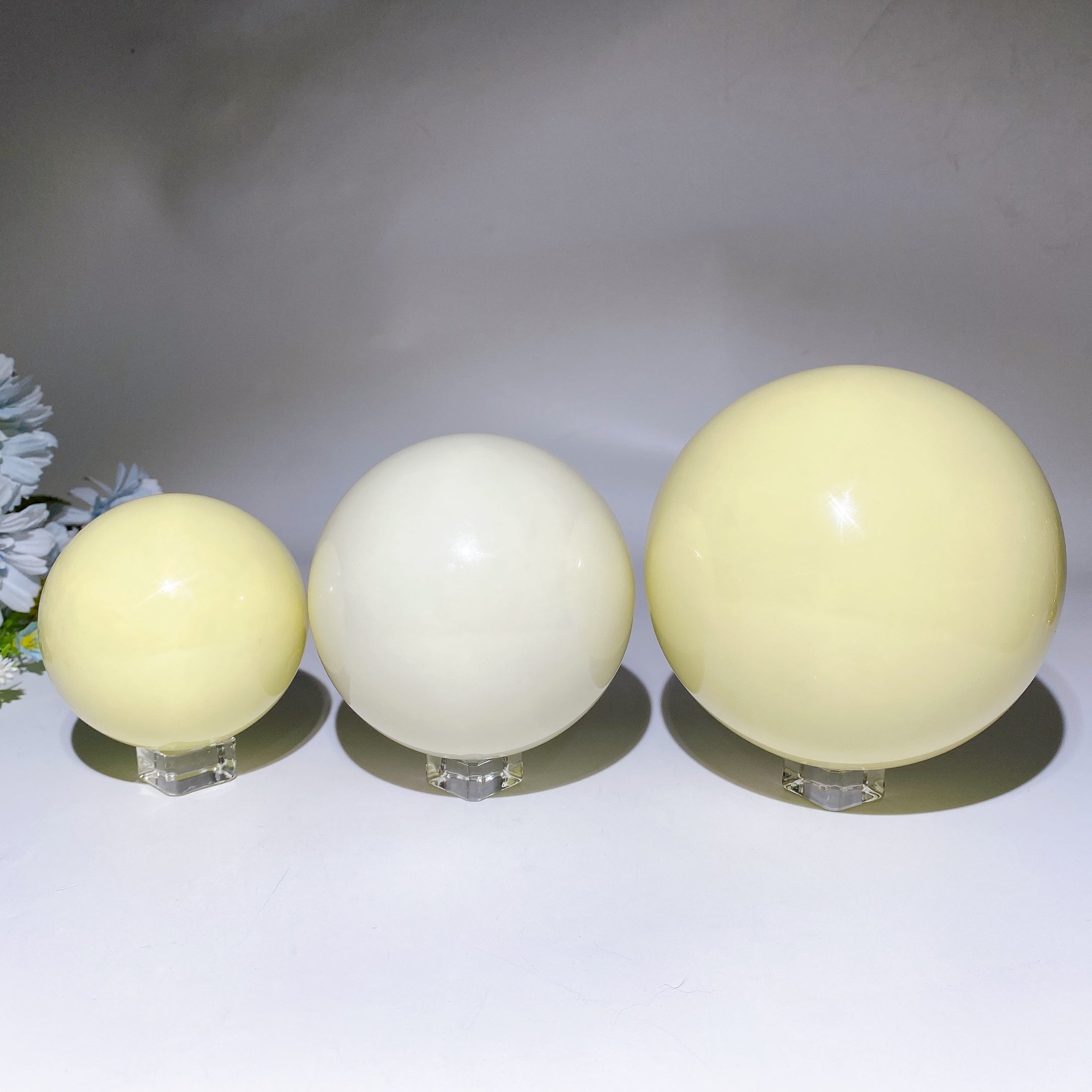 8cm Luminous Blue Crystal Healing Sphere