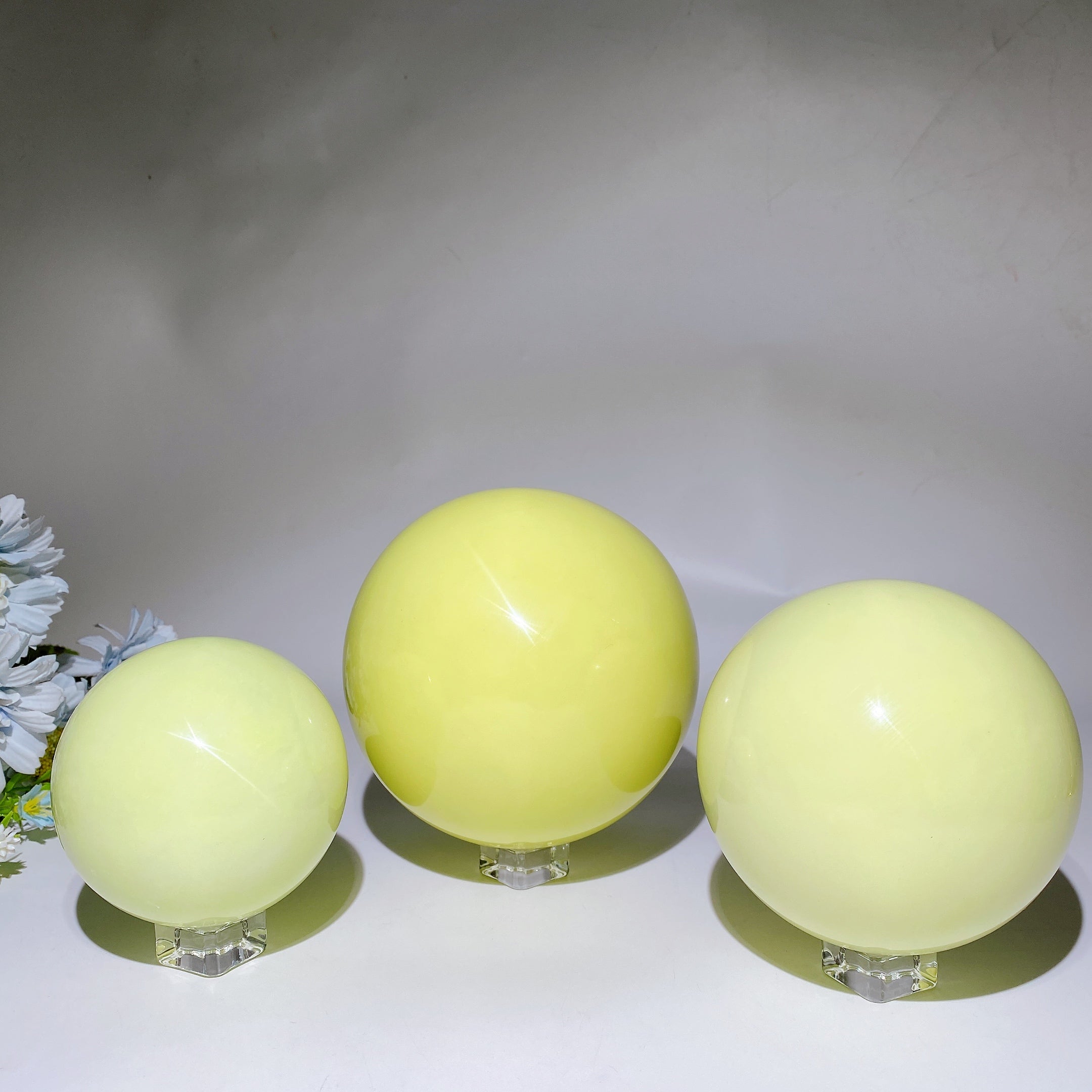 8cm Luminous Blue Crystal Healing Sphere