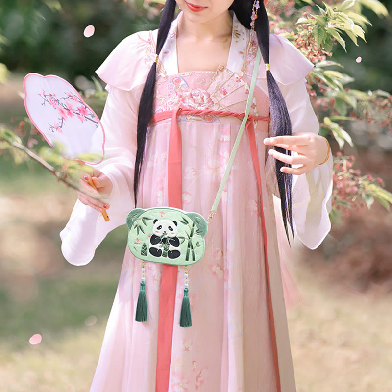 Cute Animal Hanfu Bag Embroidery | Lucky Panda Cat Shoulder Bag
