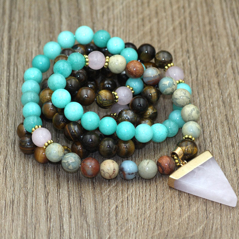 108-Bead 8mm Tiger Eye Healing Bracelet for Protection