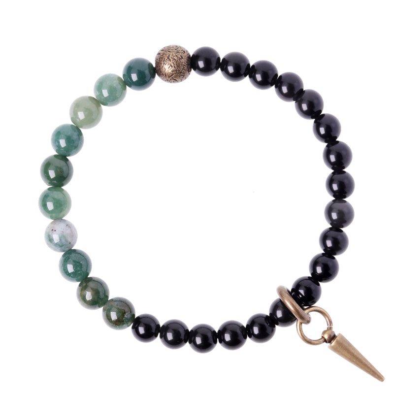 Black Obsidian & Sodalite Strength Couple Bracelet