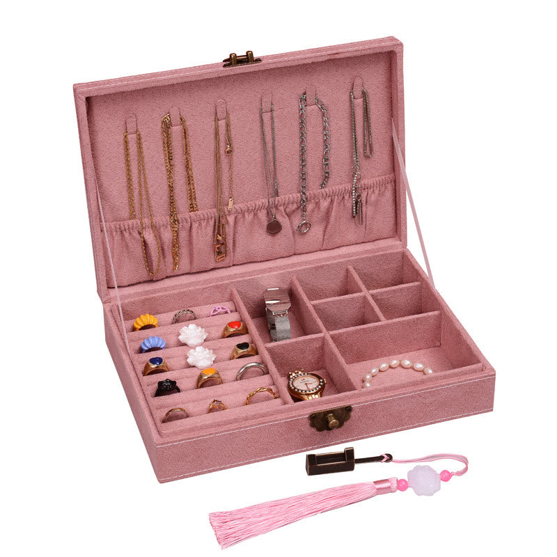 Flannel Jewelry Box Organizer with Lock | Spiritual Storage