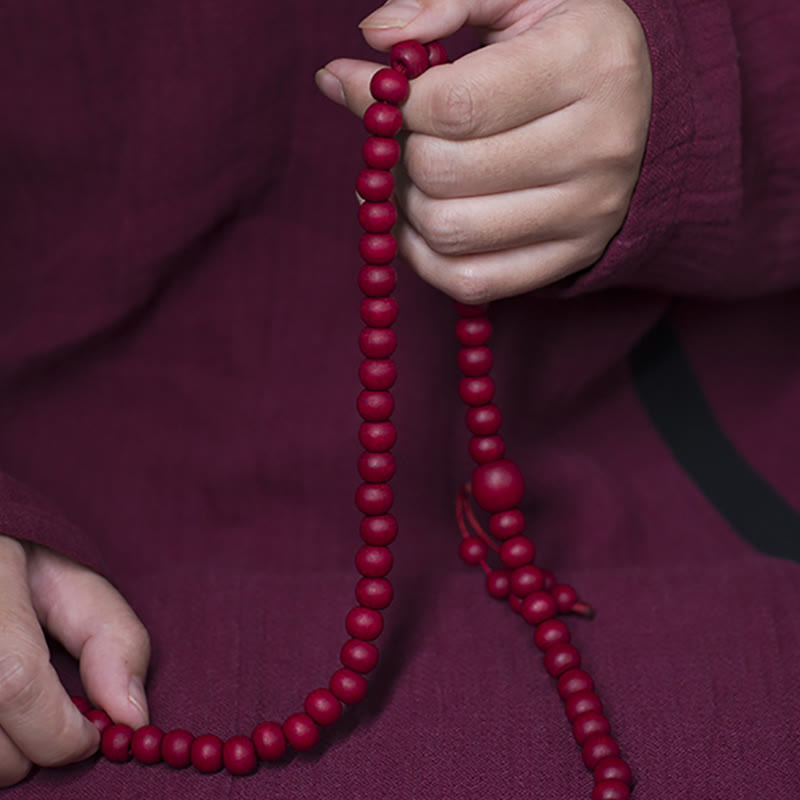 Bracelet Mala de protection en bois d'Abelia Biflora de 8 mm, 108 perles
