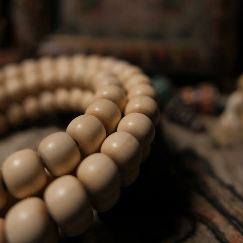 Bracelet Mala de protection en bois d'Abelia Biflora de 8 mm, 108 perles