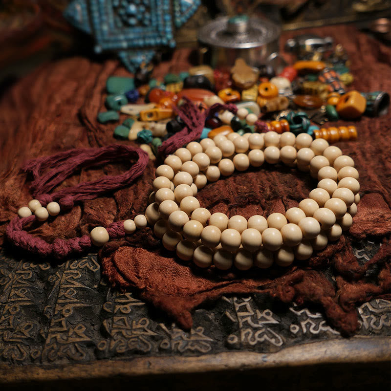 Bracelet Mala de protection en bois d'Abelia Biflora de 8 mm, 108 perles