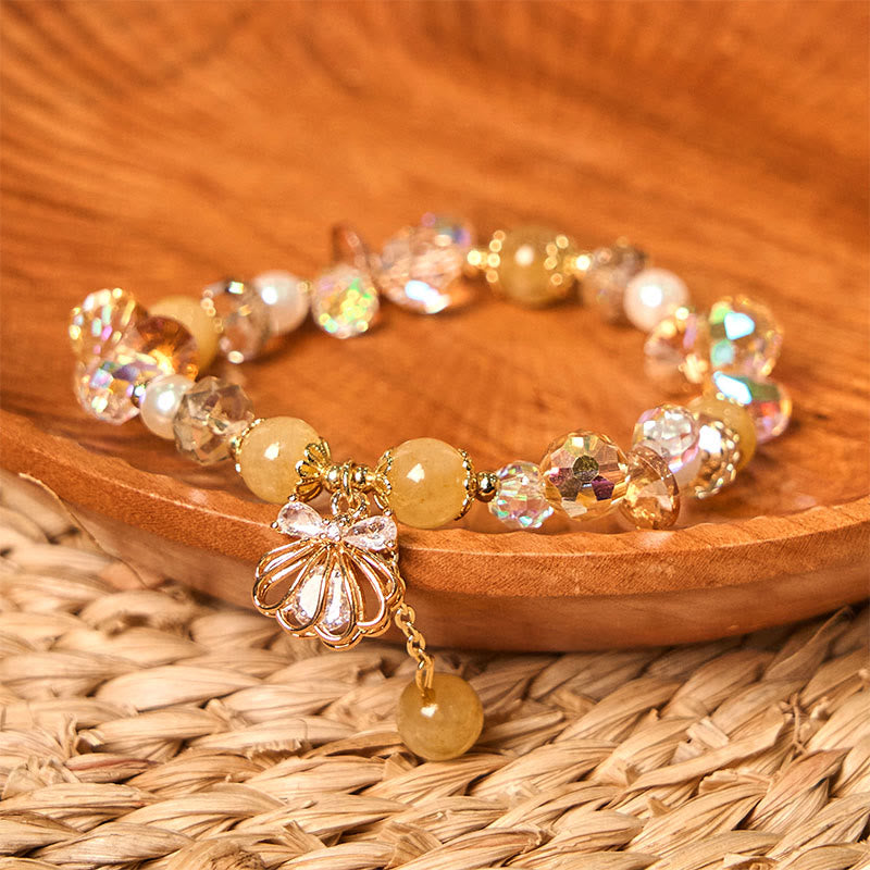 Bracelet Peace en améthyste, citrine et perles de 8 mm pour femme