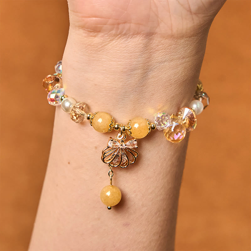 Bracelet Peace en améthyste, citrine et perles de 8 mm pour femme