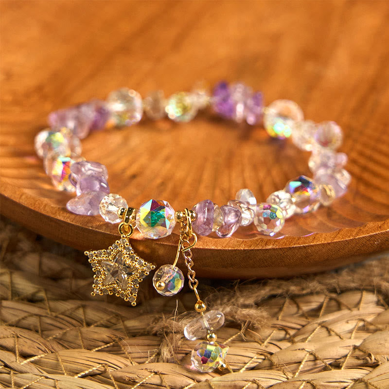 Bracelet étoile en cristal d'améthyste de 8 mm pour une transformation positive