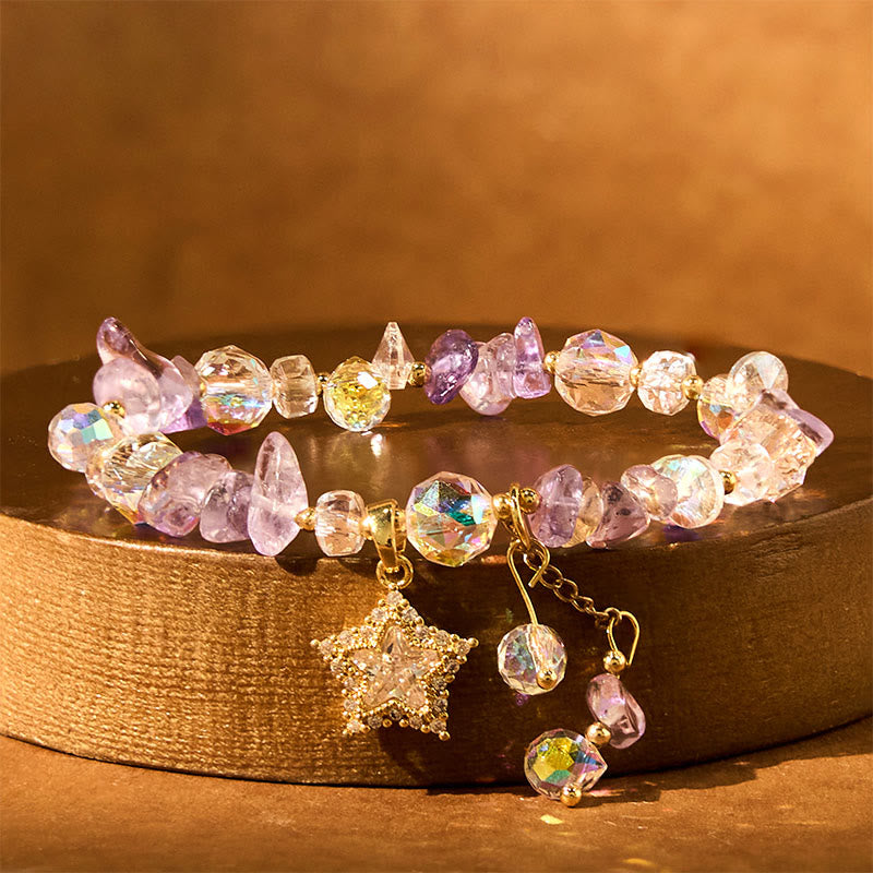 Bracelet étoile en cristal d'améthyste de 8 mm pour une transformation positive