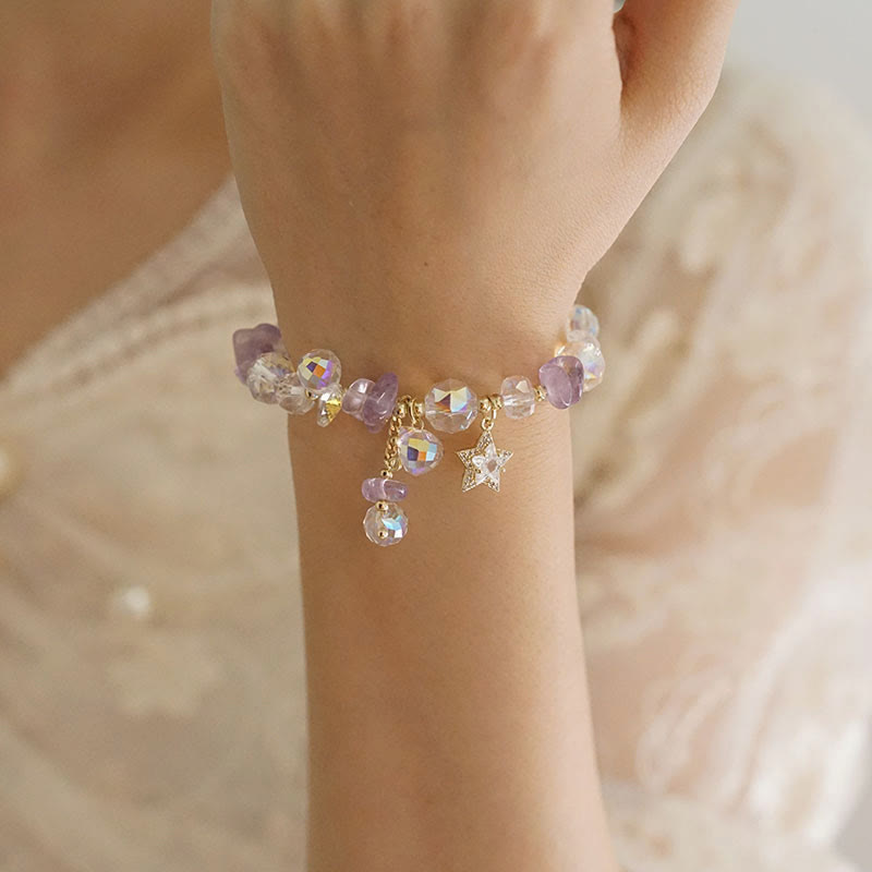 Bracelet étoile en cristal d'améthyste de 8 mm pour une transformation positive