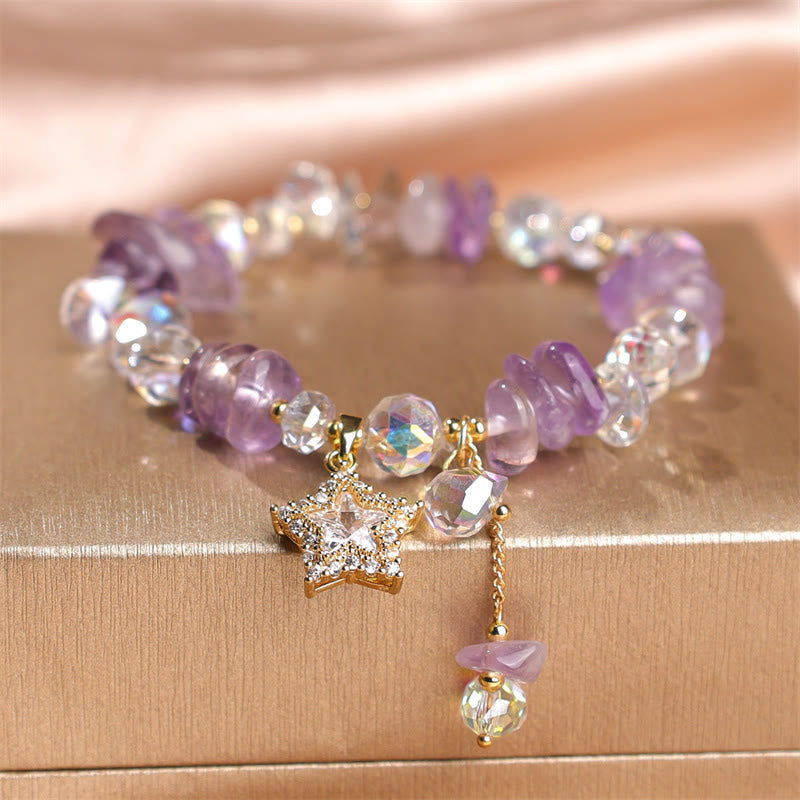 Bracelet étoile en cristal d'améthyste de 8 mm pour une transformation positive