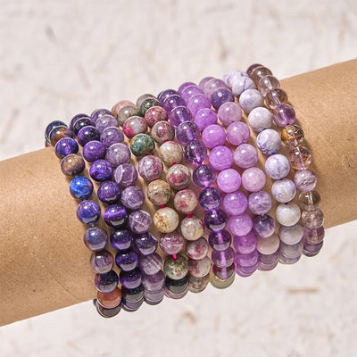 Bracelet de guérison en améthyste de 8 mm pour l'équilibre émotionnel