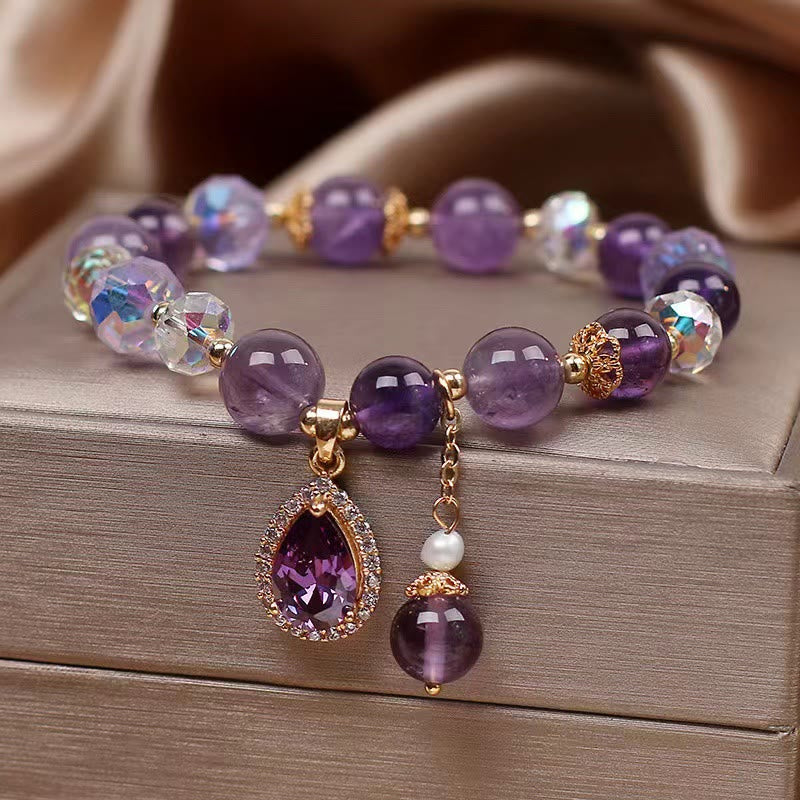Bracelet de guérison en améthyste de 8 mm pour l'équilibre spirituel