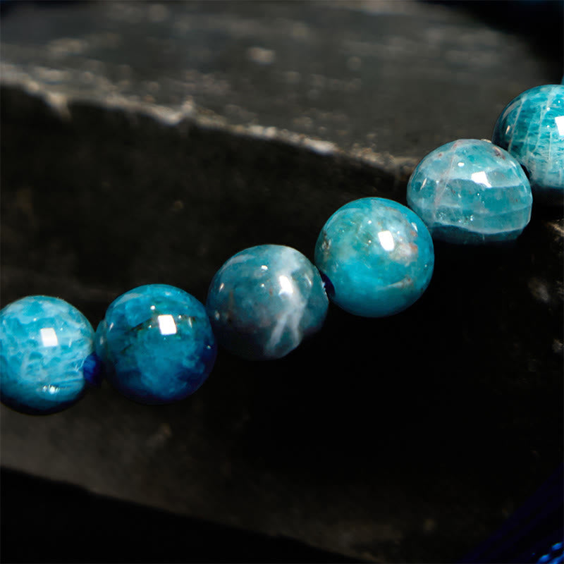 Bracelet de guérison de manifestation en apatite de 8 mm