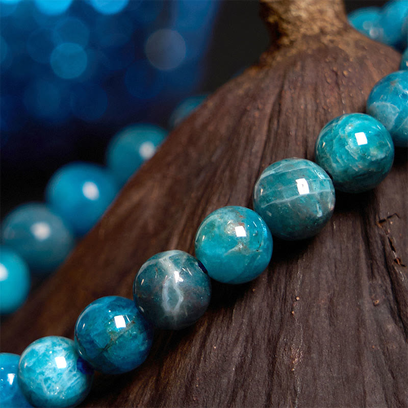 Bracelet de guérison de manifestation en apatite de 8 mm