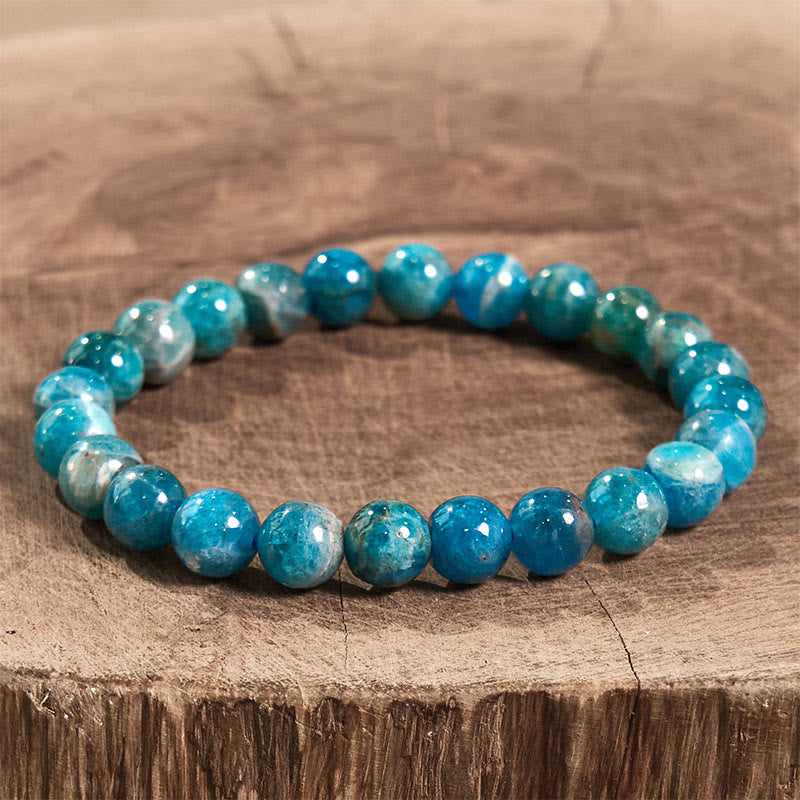 Bracelet de guérison de manifestation en apatite de 8 mm