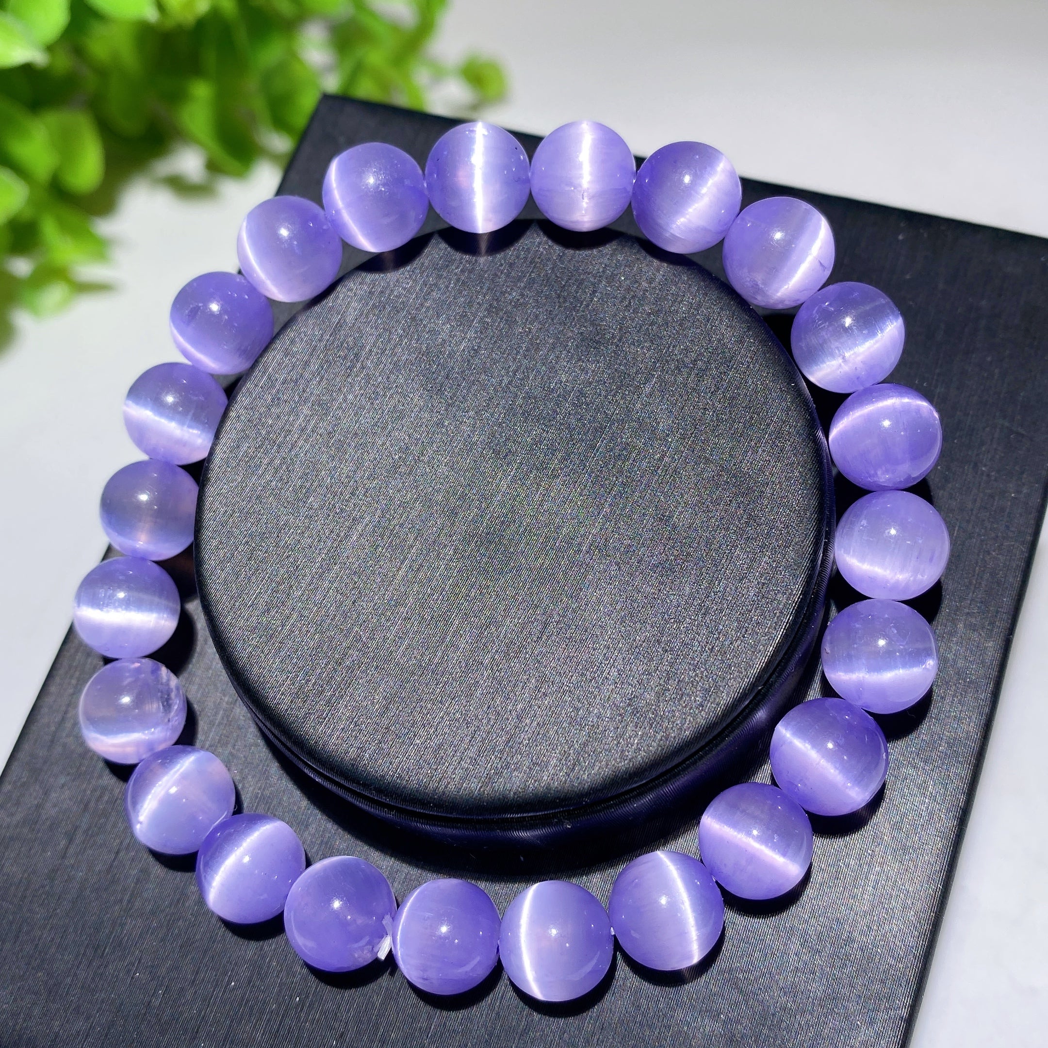 8mm Aura Selenite Spiritual Bracelet for Healing & Protection