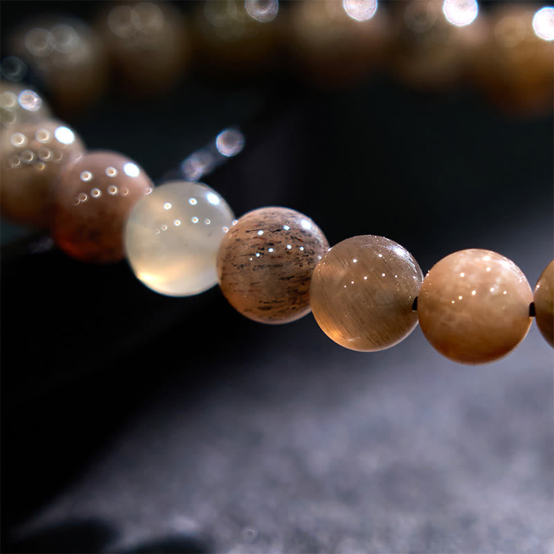 Bracelet apaisant en pierre de lune noire de 8 mm
