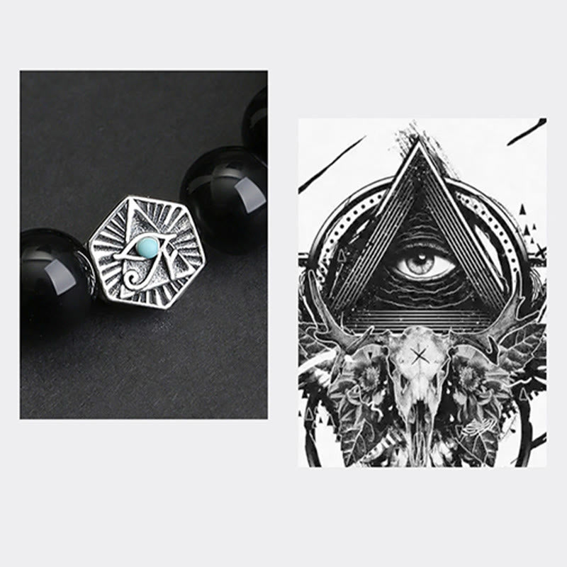 Bracelet de purification en obsidienne noire œil de tigre 8 mm