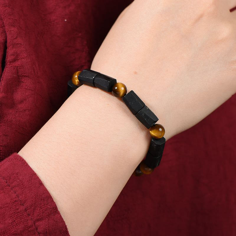 Bracelet de protection œil de tigre en tourmaline noire de 8 mm