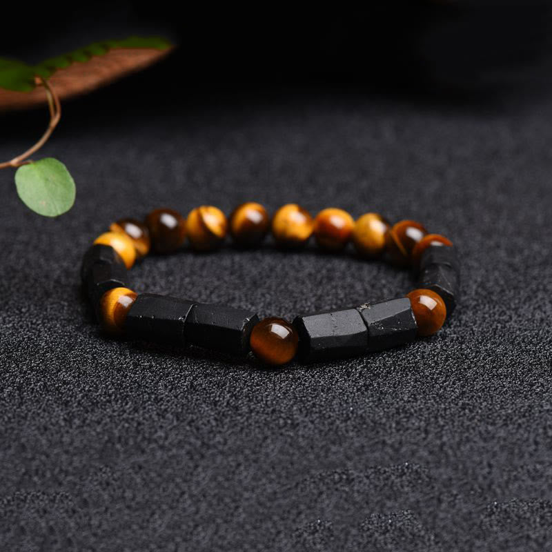 Bracelet de protection œil de tigre en tourmaline noire de 8 mm