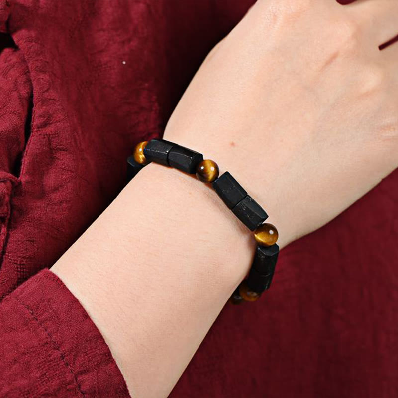 Bracelet de protection œil de tigre en tourmaline noire de 8 mm
