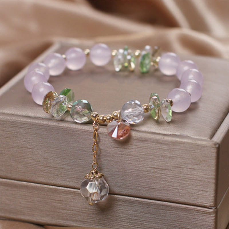 Bracelet spirituel de paix en cristal rose œil de chat de 8 mm