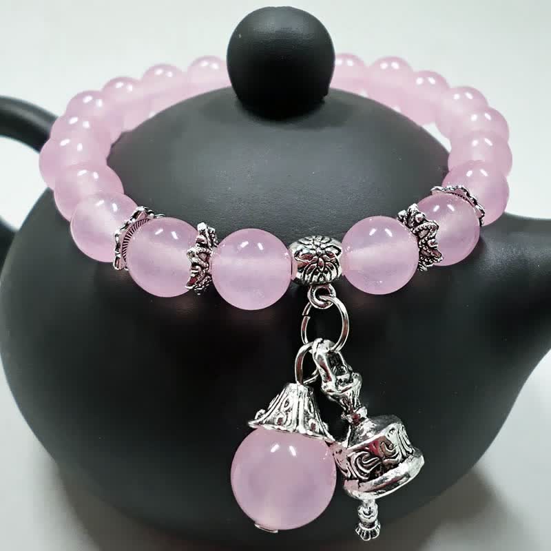 Bracelet énergétique en calcédoine de 8 mm pour l'équilibre spirituel