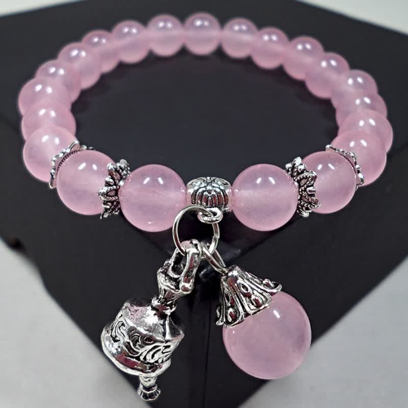 Bracelet énergétique en calcédoine de 8 mm pour l'équilibre spirituel