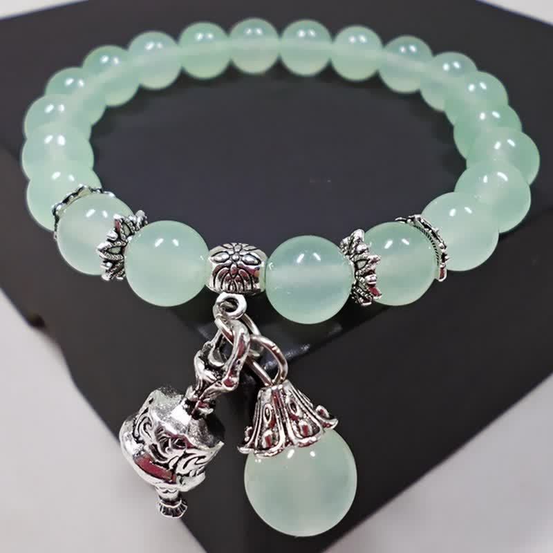Bracelet énergétique en calcédoine de 8 mm pour l'équilibre spirituel