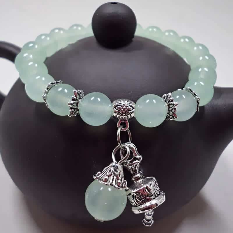 Bracelet énergétique en calcédoine de 8 mm pour l'équilibre spirituel