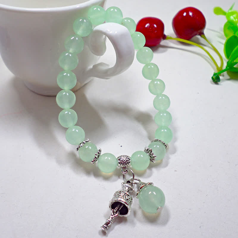 Bracelet énergétique en calcédoine de 8 mm pour l'équilibre spirituel
