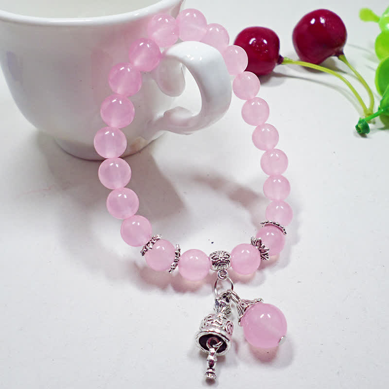 Bracelet énergétique en calcédoine de 8 mm pour l'équilibre spirituel
