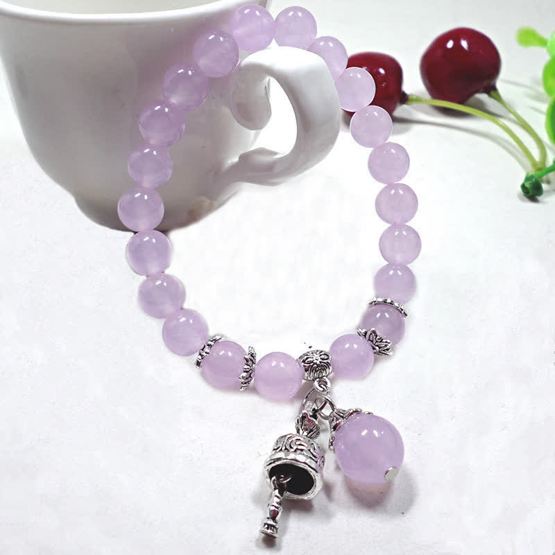 Bracelet énergétique en calcédoine de 8 mm pour l'équilibre spirituel