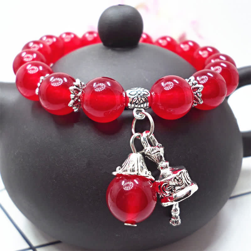 Bracelet énergétique en calcédoine de 8 mm pour l'équilibre spirituel