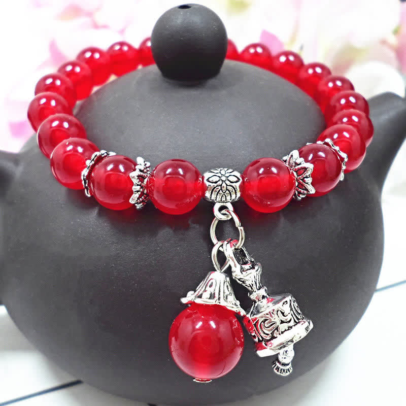 Bracelet énergétique en calcédoine de 8 mm pour l'équilibre spirituel