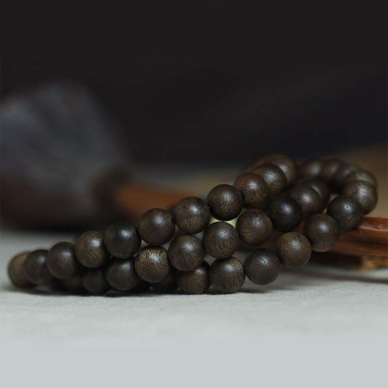 Bracelet d'équilibre du zodiaque chinois de 8 mm avec bois d'agar et jade