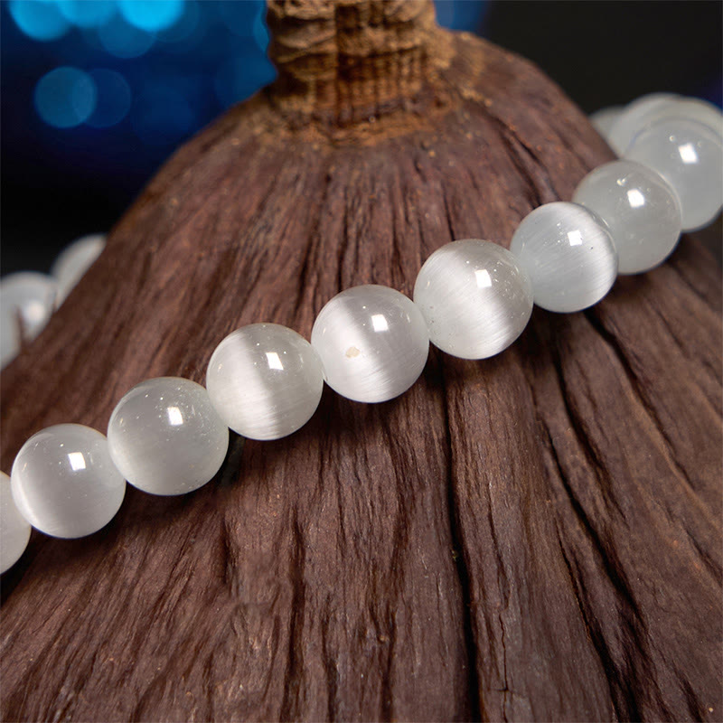 Bracelet de soutien spirituel œil de chat en chrysobéryl de 8 mm