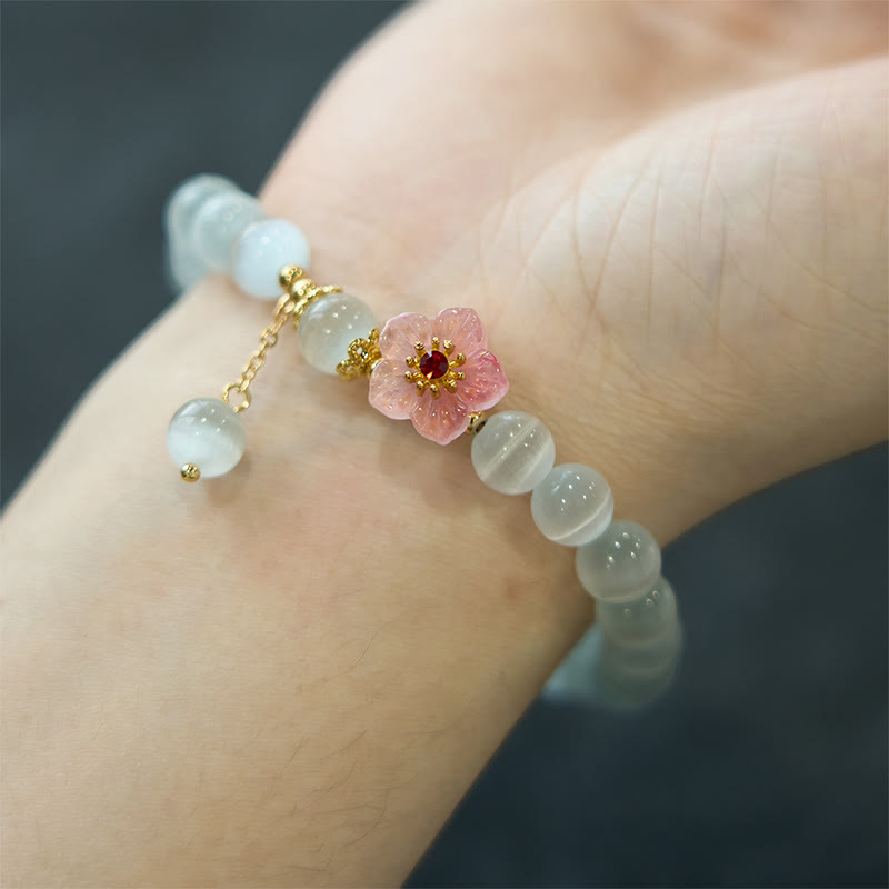 Bracelet de soutien œil de chat en chrysobéryl de 8 mm pour la paix