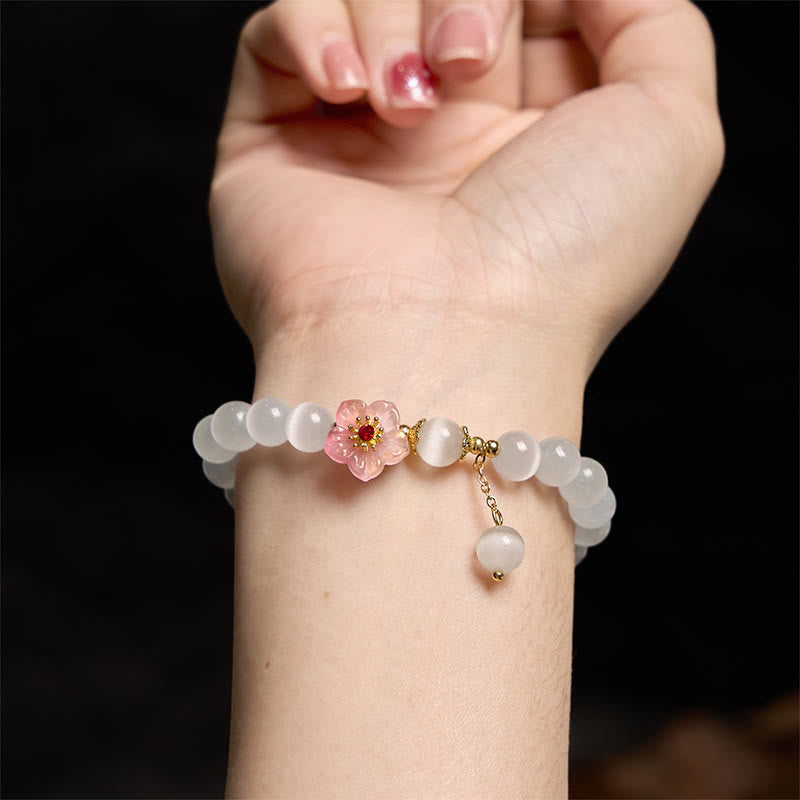 Bracelet de soutien œil de chat en chrysobéryl de 8 mm pour la paix