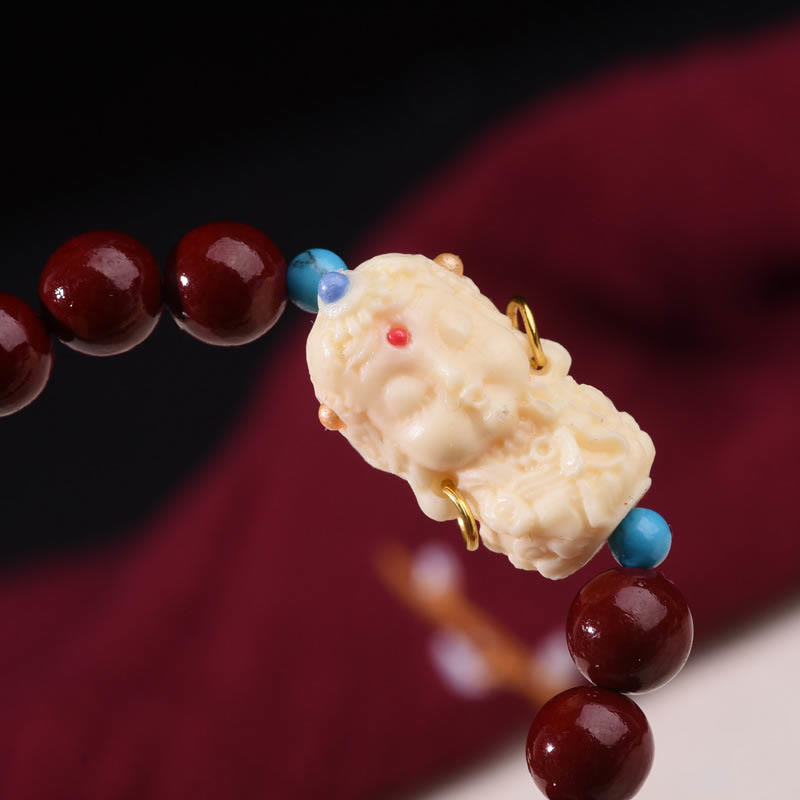 Bracelet Mala Tara Calme Bodhisattva Cinabre 8 mm