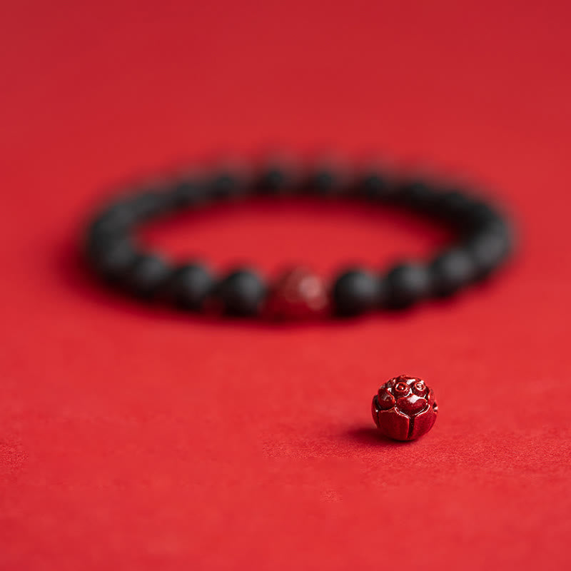 Bracelet de guérison en cyprès cinabre de 8 mm pour le calme