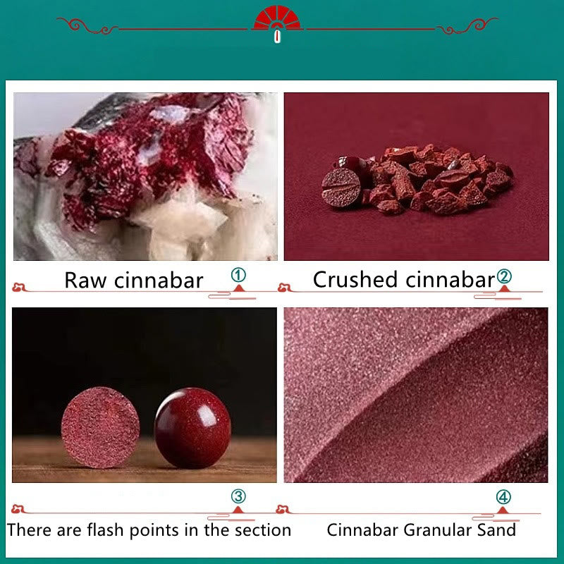 Bracelet de bénédiction en cinabre Fu de 8 mm pour la méditation